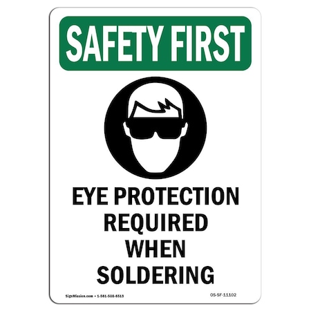 Signmission OSHA Sign, Eye Protection Required, 14in X 10in Alum, 10" W, 14" H, Portrait, OS-SF-A-1014-V-11102 OS-SF-A-1014-V-11102